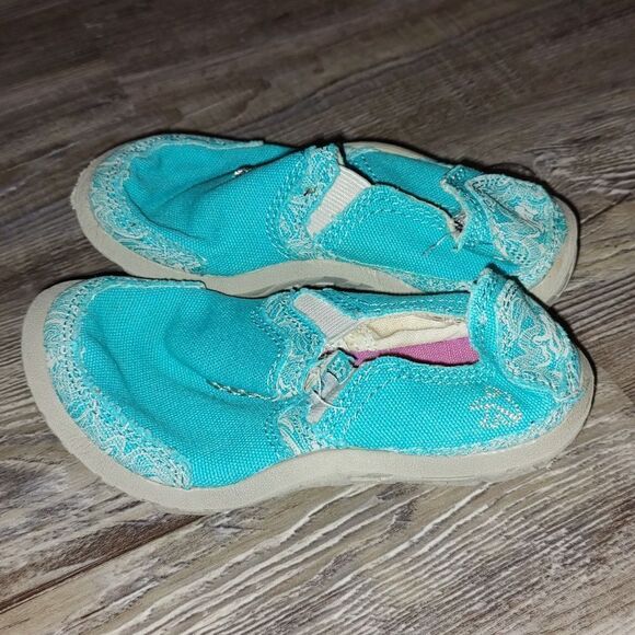 Cushe  turquoise blue slip on canvas shoes  Sz 10 Toddler EUC - Picture 3 of 7